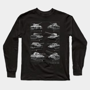 WW2 tanks M4 Sherman T-34 Tiger I Firefly Phanter Long Sleeve T-Shirt